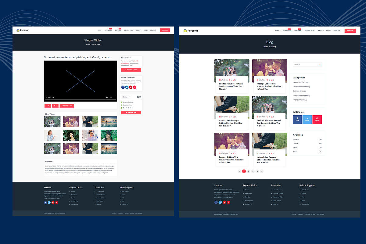 Persona - Video Vlogging  Template, a Bootstrap Template by THESOFTKING (Photo 3 of 3)