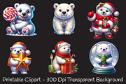 Classic Christmas Polar Bear Clipart, an Illustration by RobertsArt (Thumbnail 4 of 5)