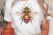 Colorful Cute Bee PNG, an Illustration by Craft Nest (Thumbnail 3 of 7)