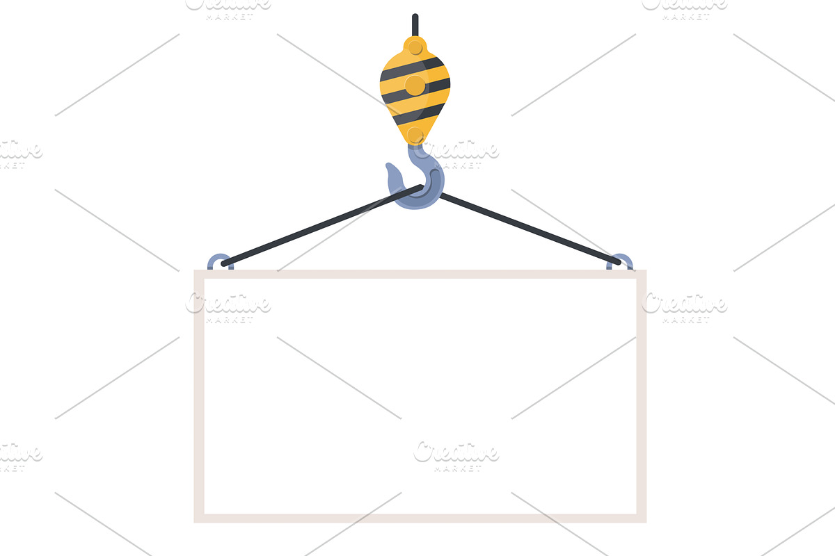 Construction crane hook with large, an Illustration by Vectorbuum