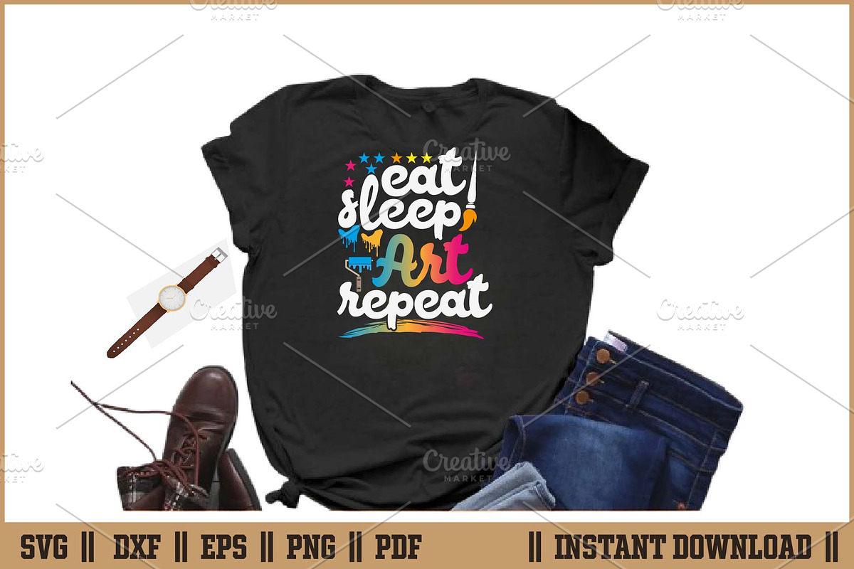 Eat Sleep Art Repeat Funny Artist, a Work Illustration by Handy Arts Studio (Photo 2 of 3)