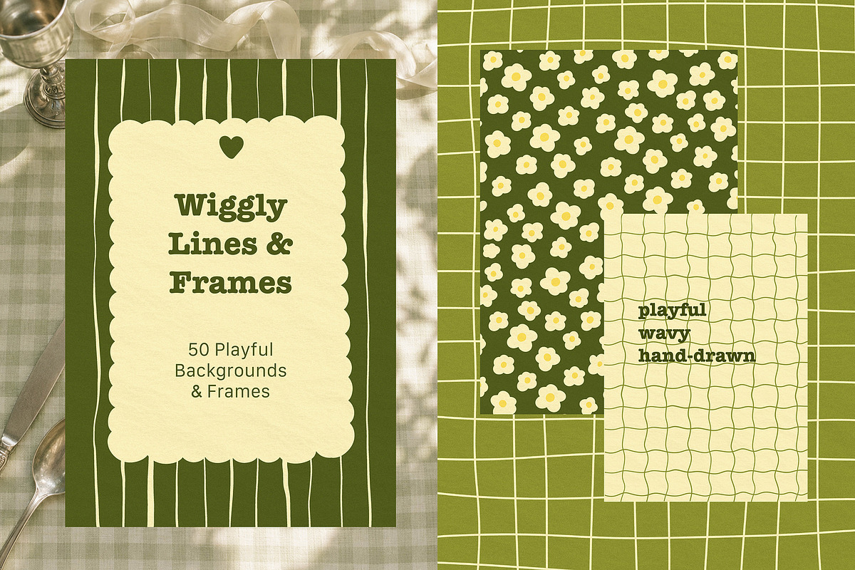 Wiggly Lines & Frames, a Decorative Illustration by anastasiia.art (Photo 1 of 8)