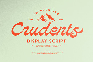 Crudents - Bold Display Script, a Script Font by Bale Type