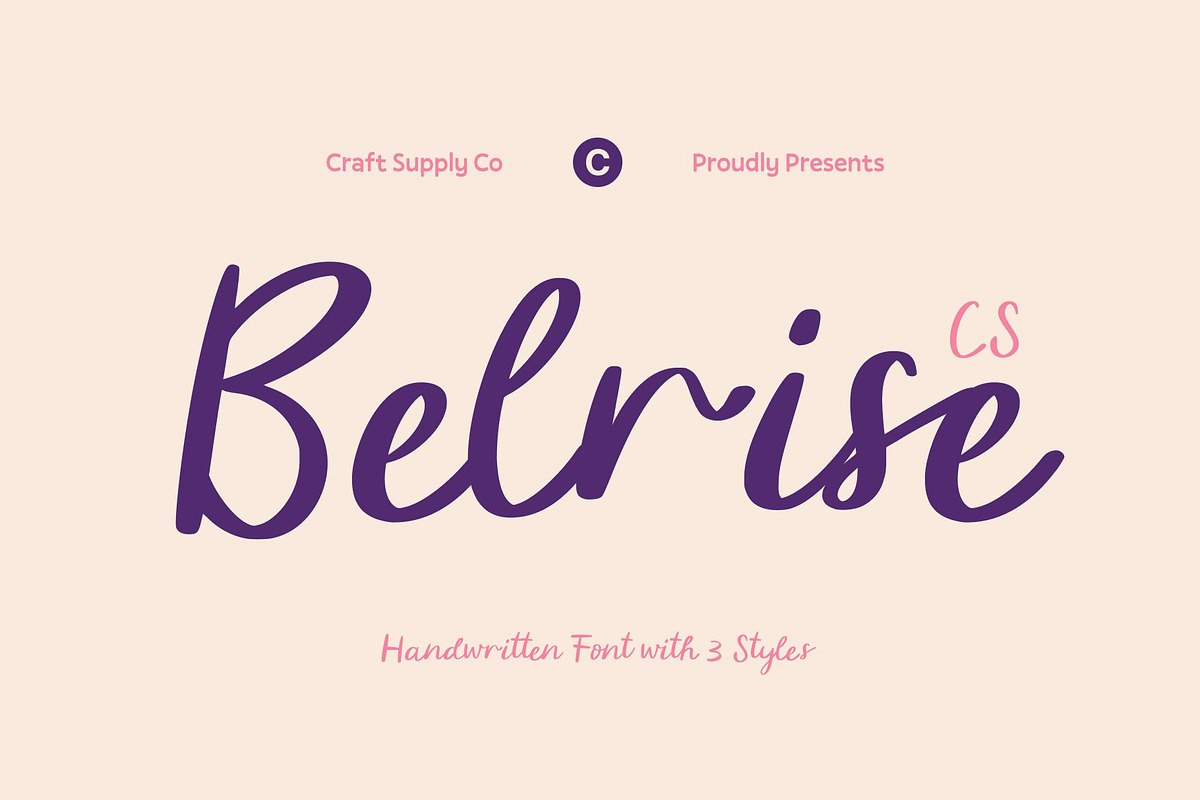 CS Belrise – Beauty Script Font, a Script Font by Craft Supply Co. (Photo 1 of 8)