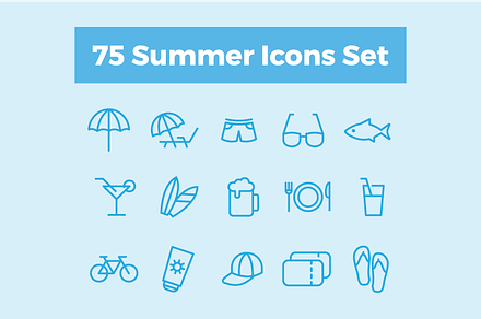 75 Summer Icons Set