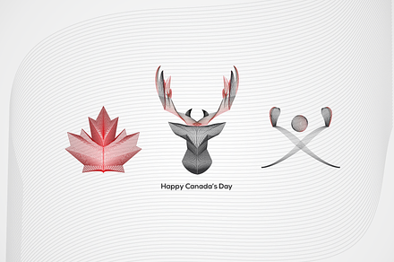 Canada's Day Linear Illustrations