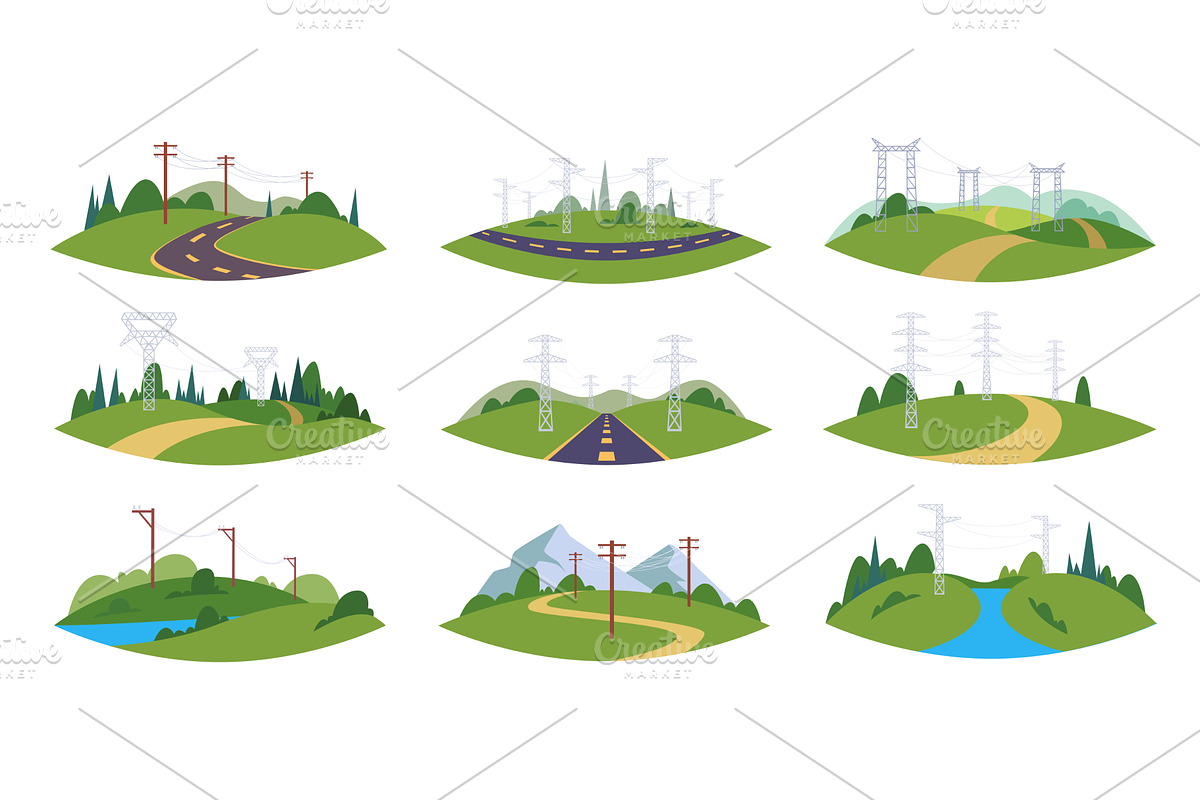 High voltage towers. Urban energy, an Illustration by Onyx