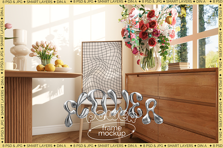 Frame mockup bundle - Flower Power, a Poster Template by Soleil Home Mockups