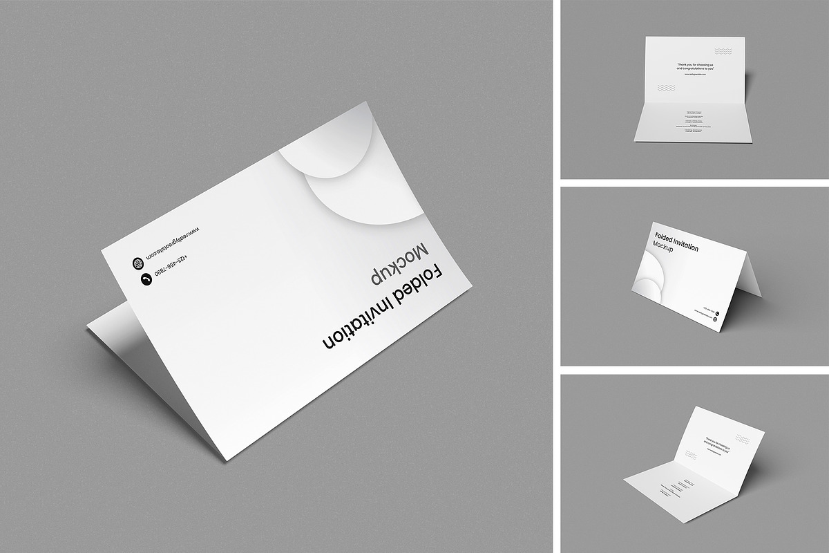 Folded Invitation Mockup, a Product Mockup by swsi-studio (Photo 1 of 5)
