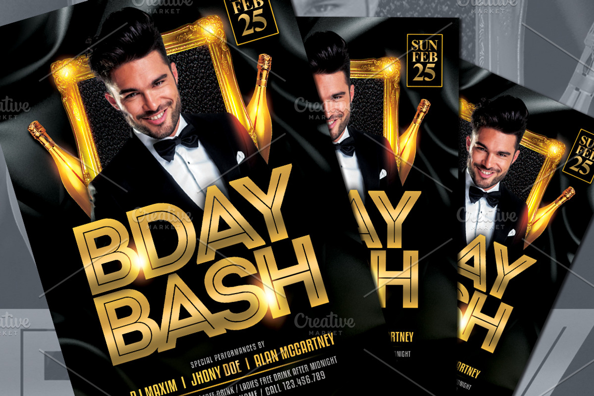 Birthday Bash Flyer, a Flyer Template by AyumaDesign (Photo 2 of 2)