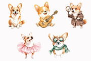 Watercolor Cute Dog Clipart, an Illustration by Design Market (Thumbnail 4 of 4)