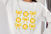 Softball Coquette Bow Png SVG, an Object Graphic by Digi_Design_World (Thumbnail 2 of 4)