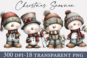 Whimsical Christmas Snowman clipart, an Illustration by Designworld