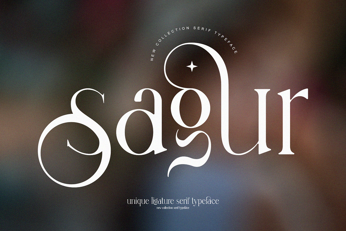 sagur unique ligature serif typeface, a Serif Font by yaqublekker (Photo 1 of 9)