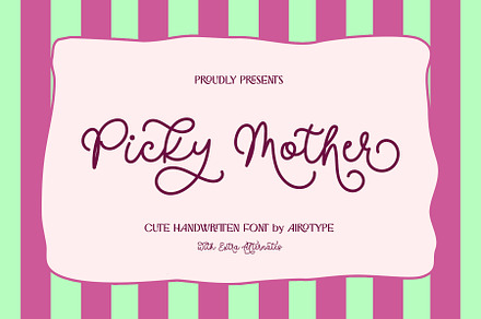 Picky Mother - Cute Single Line Font, a Script Font by Airotype