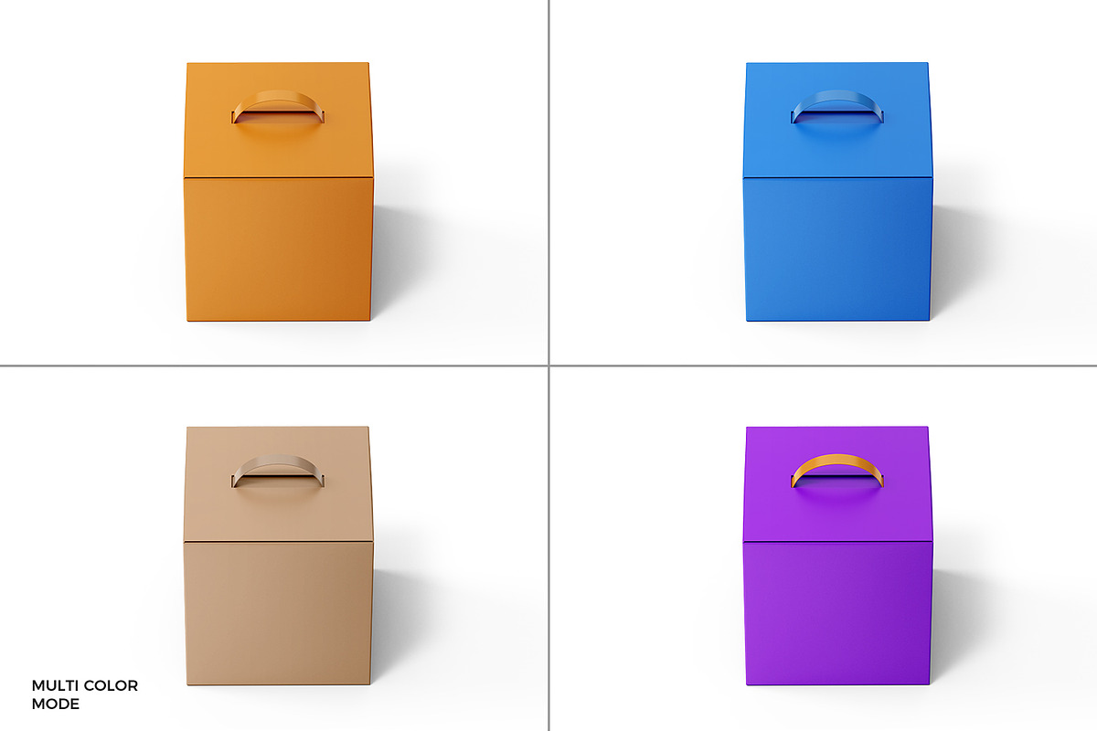 Cardboard Box Mockup with Handle, a Packaging Mockup by RamStudio2 (Photo 15 of 19)