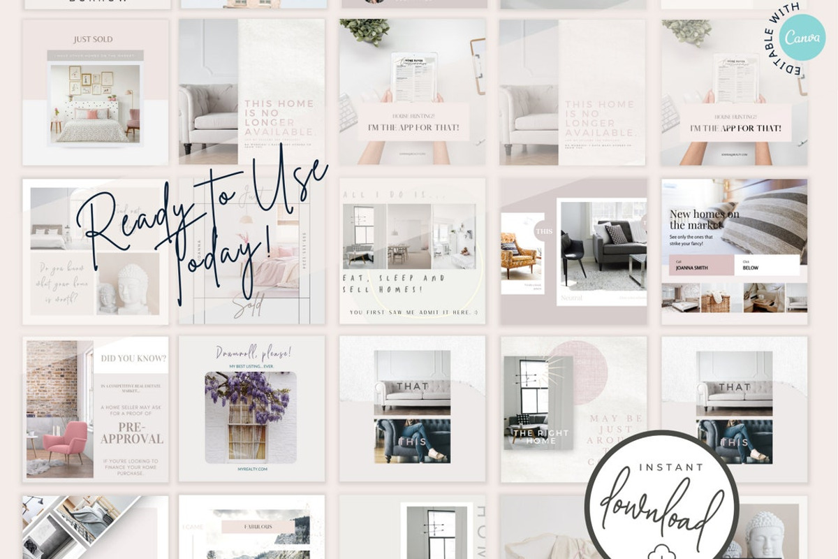 100 Facebook Posts for Realtors, a Social Media Template by RealEstateDreams (Photo 2 of 9)