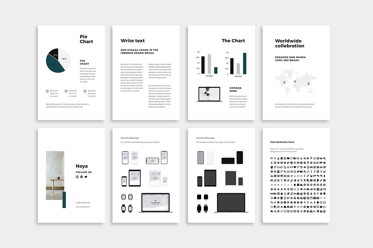 NOYA - Vertical Powerpoint Template, a Presentation Template by PixaSquare