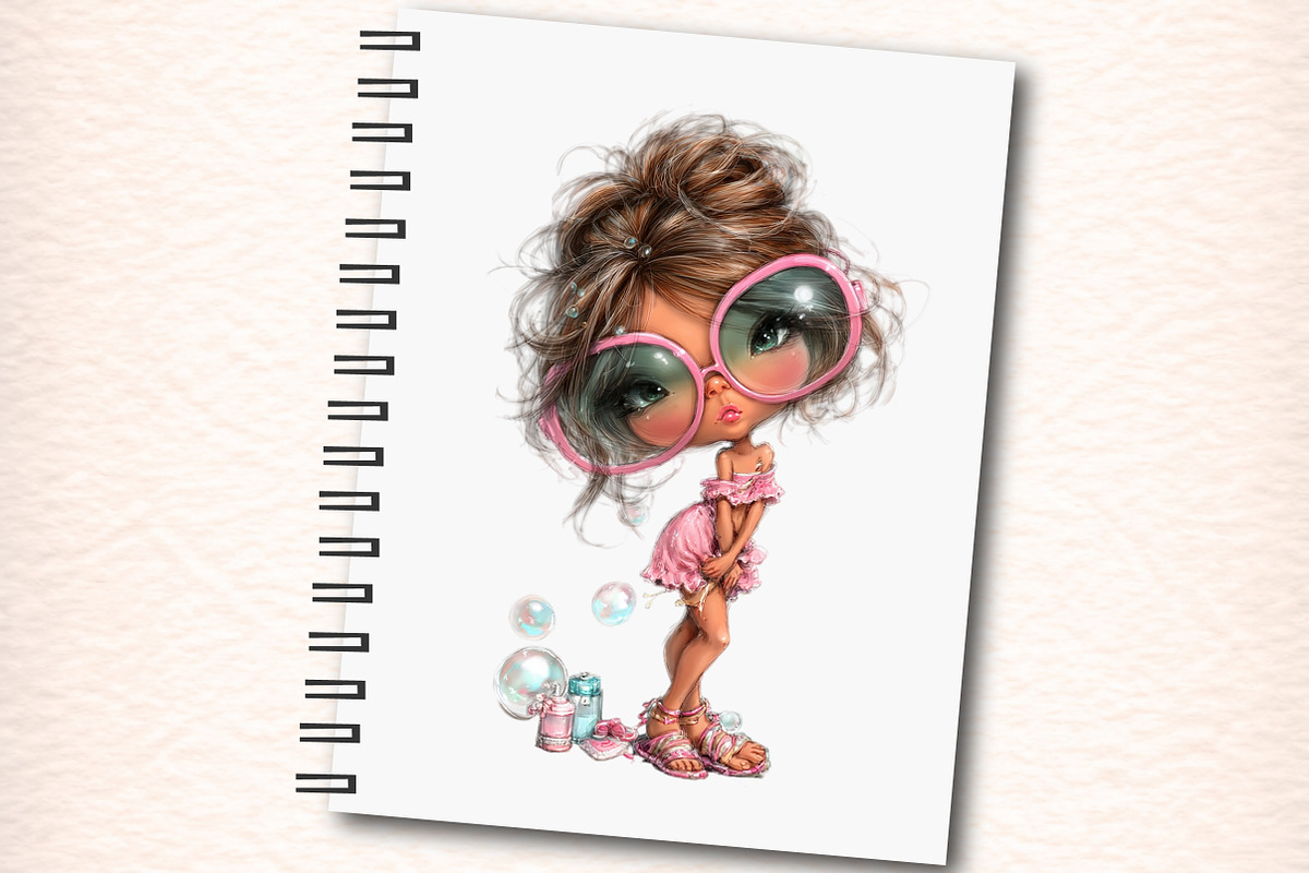 Whimsical Beach Girl Clipart, an Illustration by Digital Artistic99 (Photo 6 of 11)
