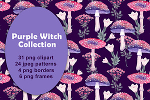 Forest Witch Clipart and Patterns