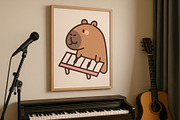 Capybara Music Clipart Set, an Animal Illustration by Palau (Thumbnail 2 of 10)