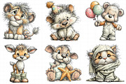 Watercolor Nursery Animals Clipart, an Illustration by Daily.Designs (Thumbnail 3 of 5)