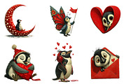 Kawaii penguin valentine clip-art, an Illustration by CreationArt (Thumbnail 3 of 6)