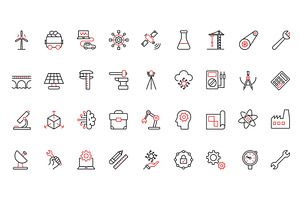Engineering industry energy icons, an Illustration by Lemberg Vector