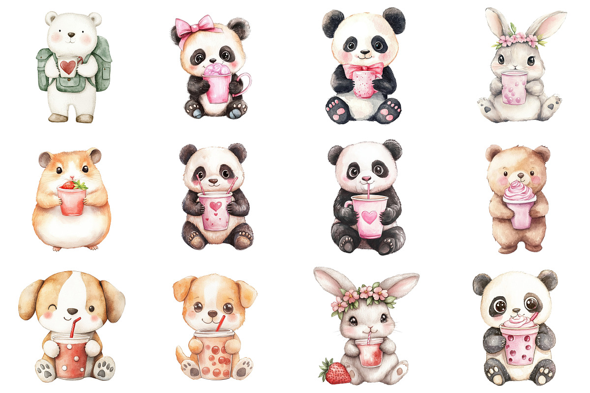 Cute Animals in Cup Sublimation, an Illustration by CitraGraphics (Photo 4 of 4)