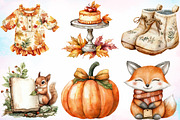 Watercolor Autumn Baby Shower, a Seasonal Illustration by Canvas Craft (Thumbnail 5 of 8)