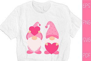 Valentine Gnome sublimation T- shirt