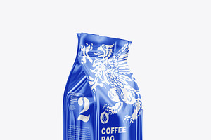 Glossy Plastic Paper Coffee Bag Mock