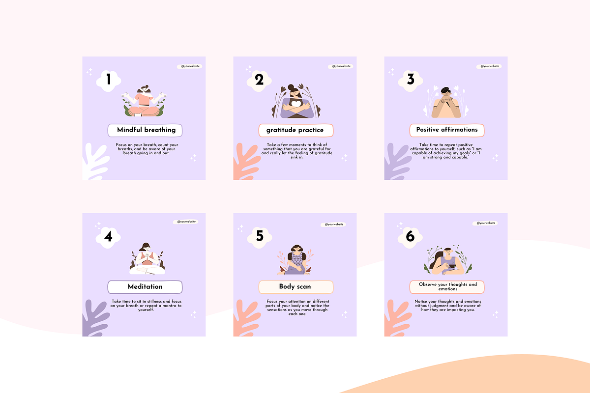 50 Mental Health Instagram Posts, a Social Media Template by Adored Templates (Photo 4 of 10)
