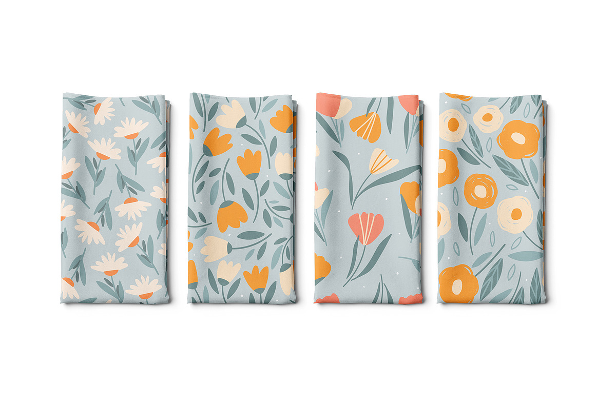 Floral seamless patterns, a Pattern Graphic by hanifa_design (Photo 2 of 11)