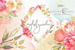 English Garden Watercolor Bundle