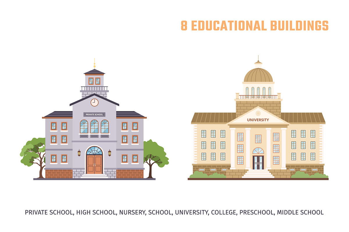 95 Urban, Rural, Municipal Buildings, an Object Illustration by IuliiaSavko (Photo 6 of 14)