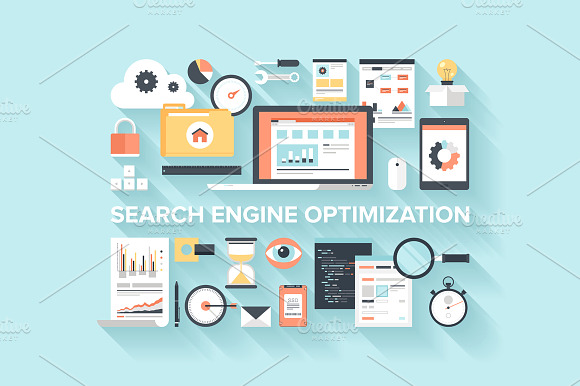 Flat Seo Concept