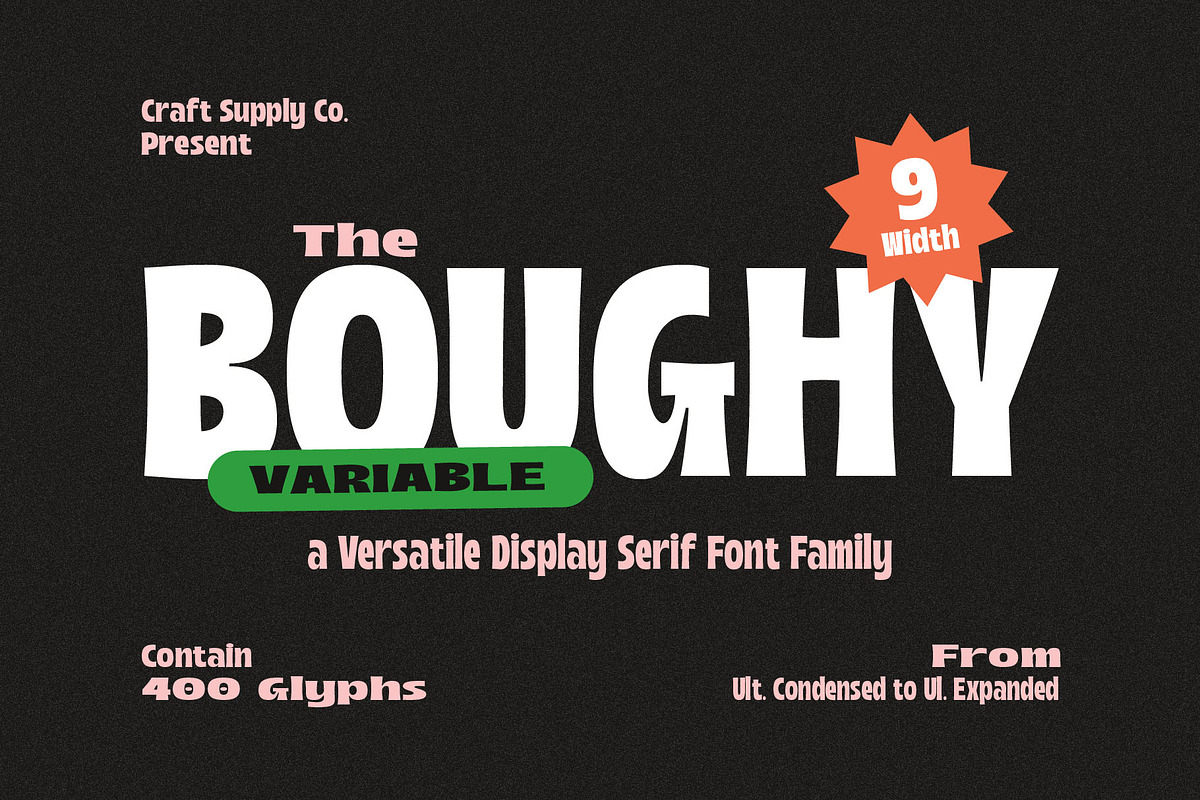 Boughy - Font Family |9 Fonts, a Serif Font by Craft Supply Co. (Photo 1 of 13)