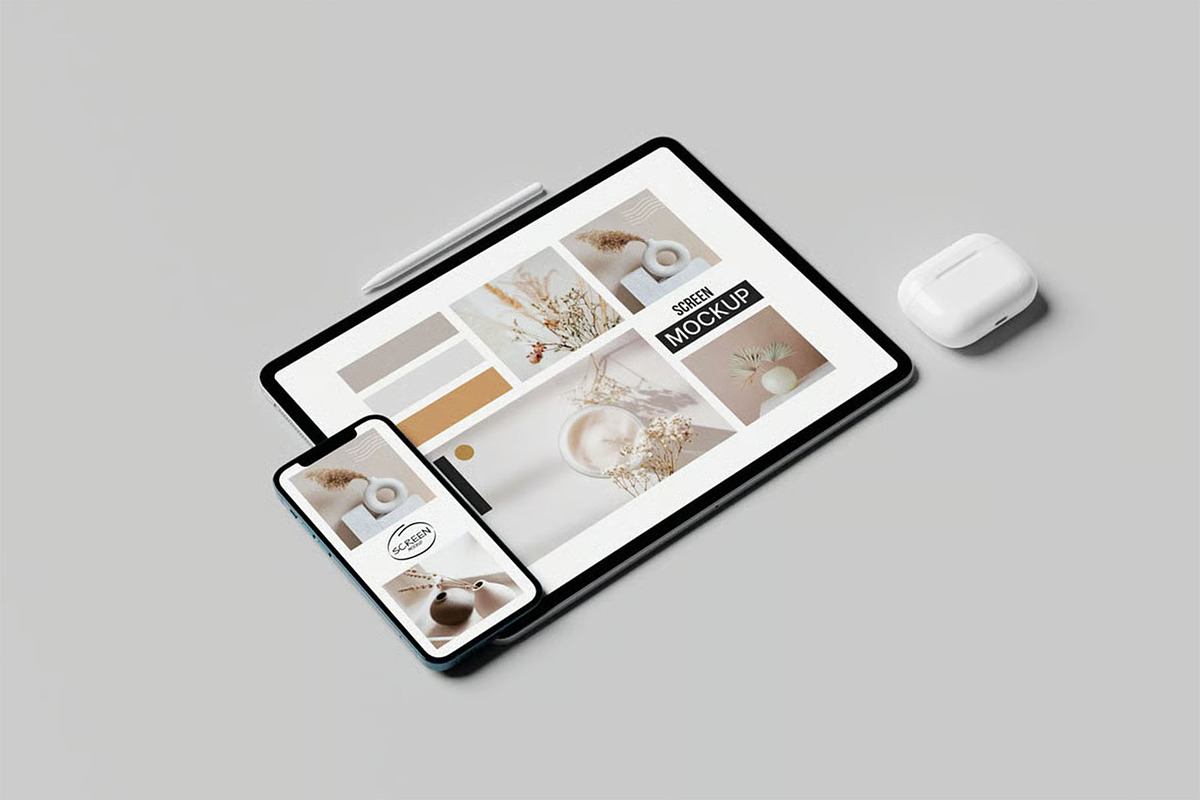 iPhone 12 & iPad Pro Mockup, an iPhone Mockup by zpackcreative (Photo 2 of 6)