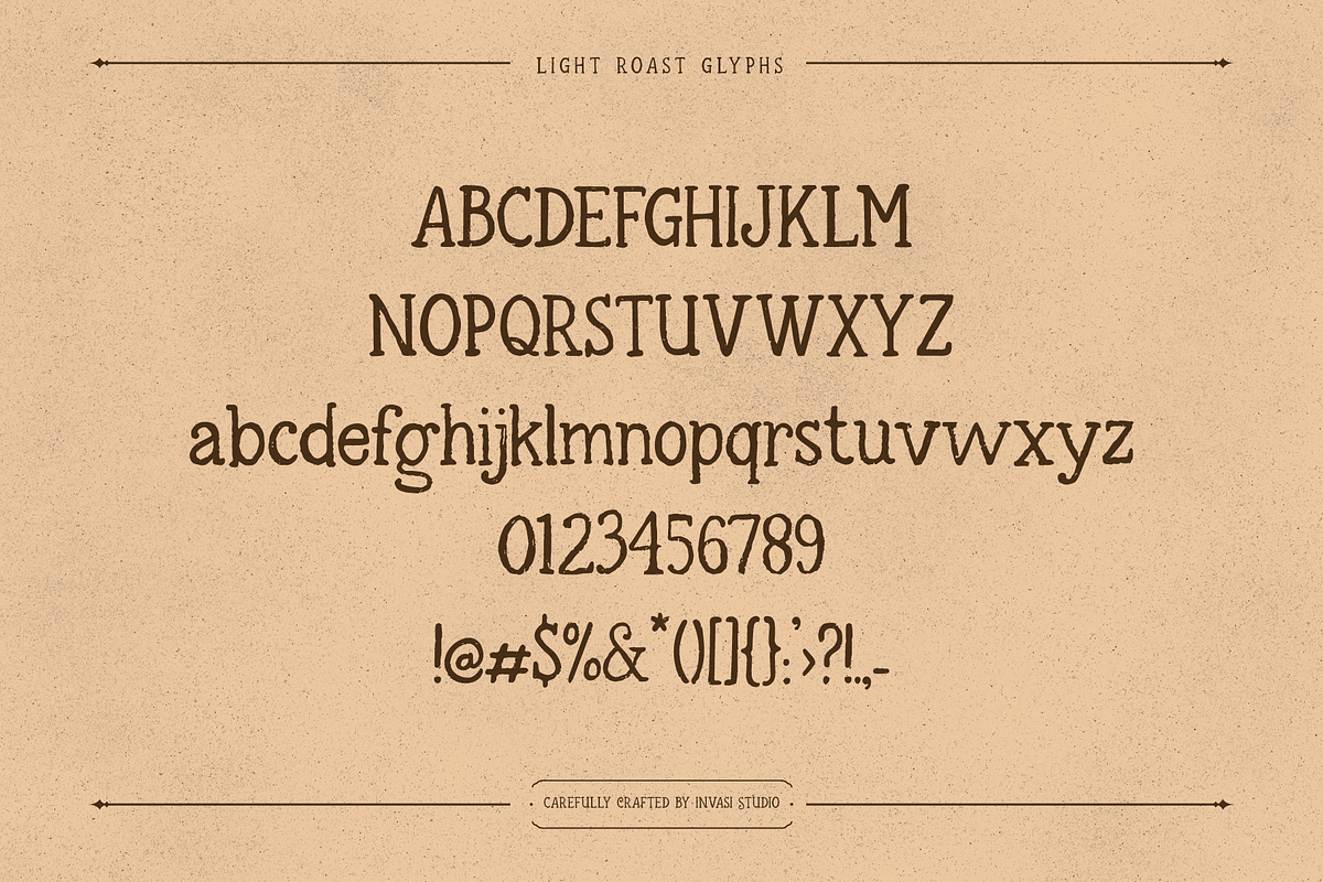 Light Roast | Handdrawn Vintage, a Sans Serif Font by Invasi Studio (Photo 9 of 10)