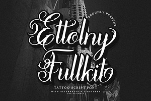 Ettolny Fullkit Tattoo Script Font