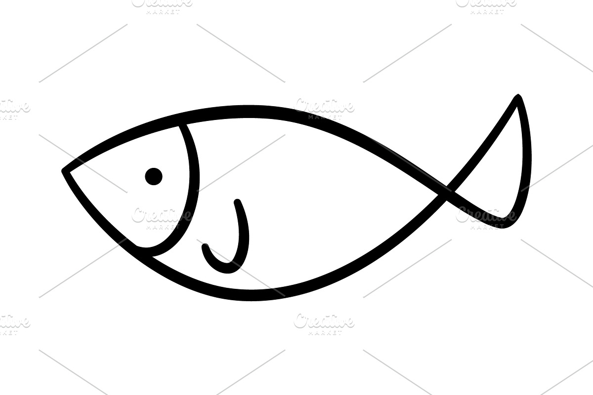 Doodle Hand Drawn Fish Collection, an Animal Illustration by Elena Pimukova (Photo 5 of 13)