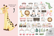 Safari pink train, an Animal Illustration by Estudio 812 (Thumbnail 3 of 9)