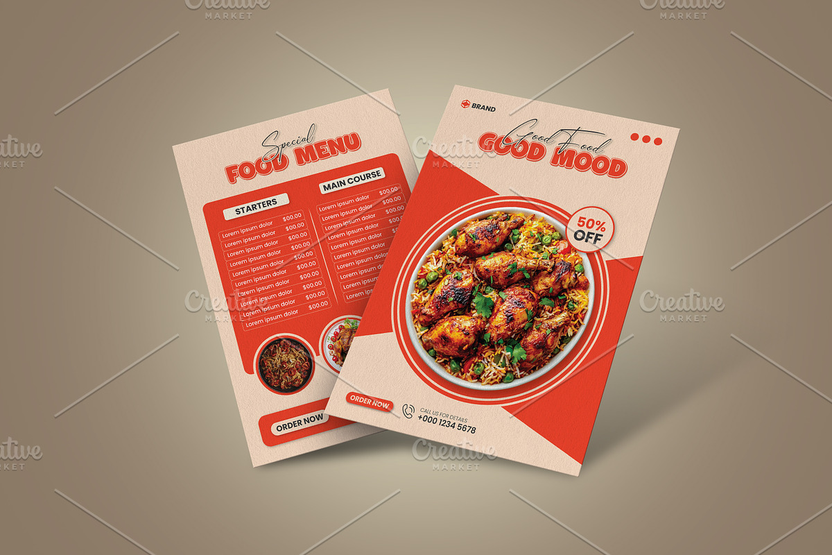 Restaurant Food Menu | Flyer Design, a Brochure Template by vectorlnk (Photo 1 of 5)