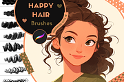 Perfect Hair Brushes for Procreate, a Brush Add-On by Cozy Brushery (Thumbnail 1 of 9)