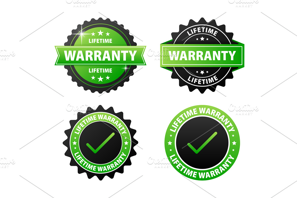 lifetime warranty label. Lifetime, an Illustration by UP-Studio