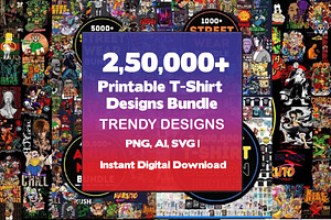 2.5 Lakh Huge T- shirt Design Bundle, a Wallpaper Photo by Chipshpow Graphics