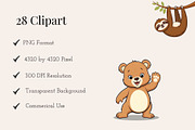 Cute Animals Clipart PNG Bundle, an Animal Illustration by maryamdesignarts (Thumbnail 2 of 9)