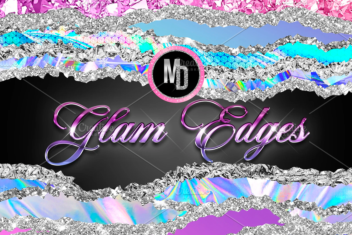 Holographic Glam Ripped Edges., an Object Graphic by Makina Designs (Photo 1 of 2)