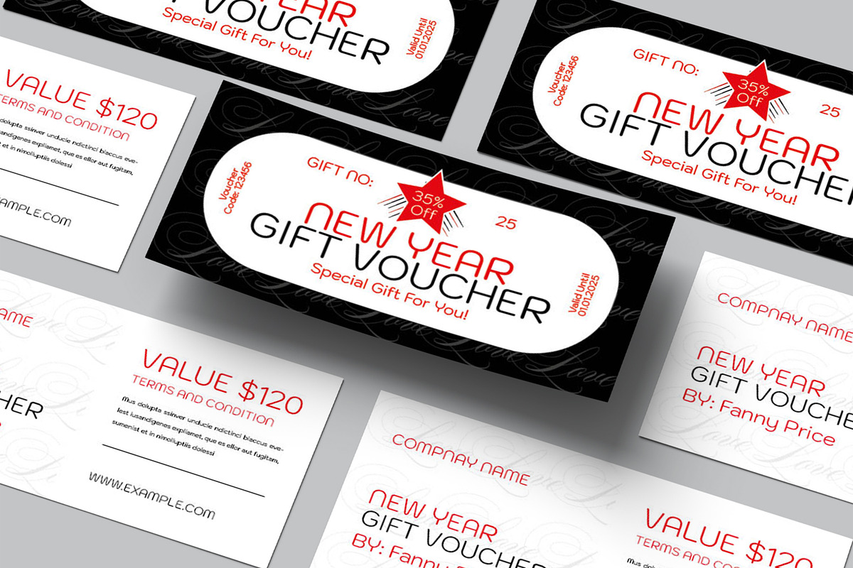 New Year Gift Voucher Layout, a Stationery Template by ContestDesign (Photo 1 of 2)